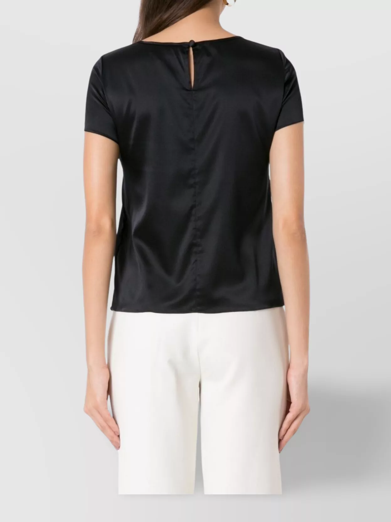 EMPORIO ARMANI SILK KEYHOLE BACK TOP