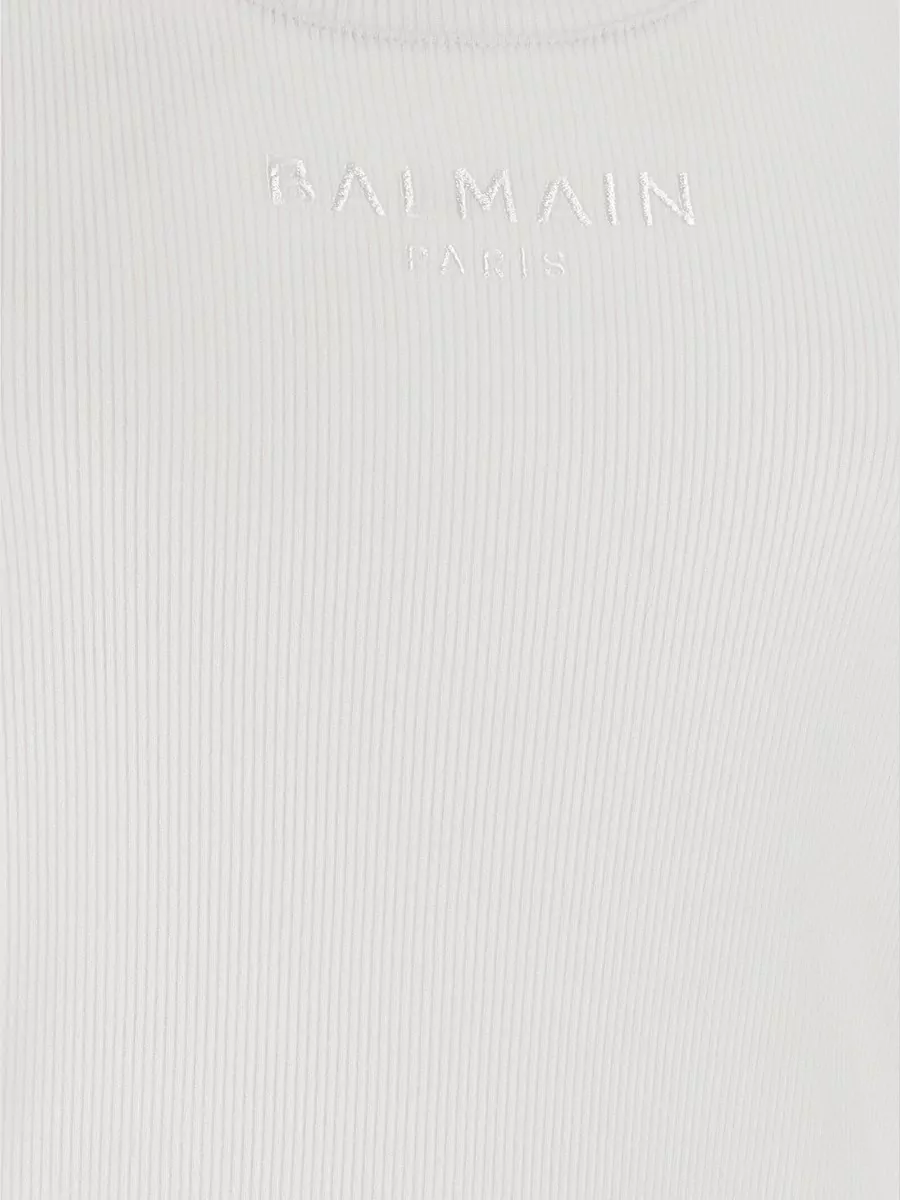 Balmain Ribbed Cotton Tank Top