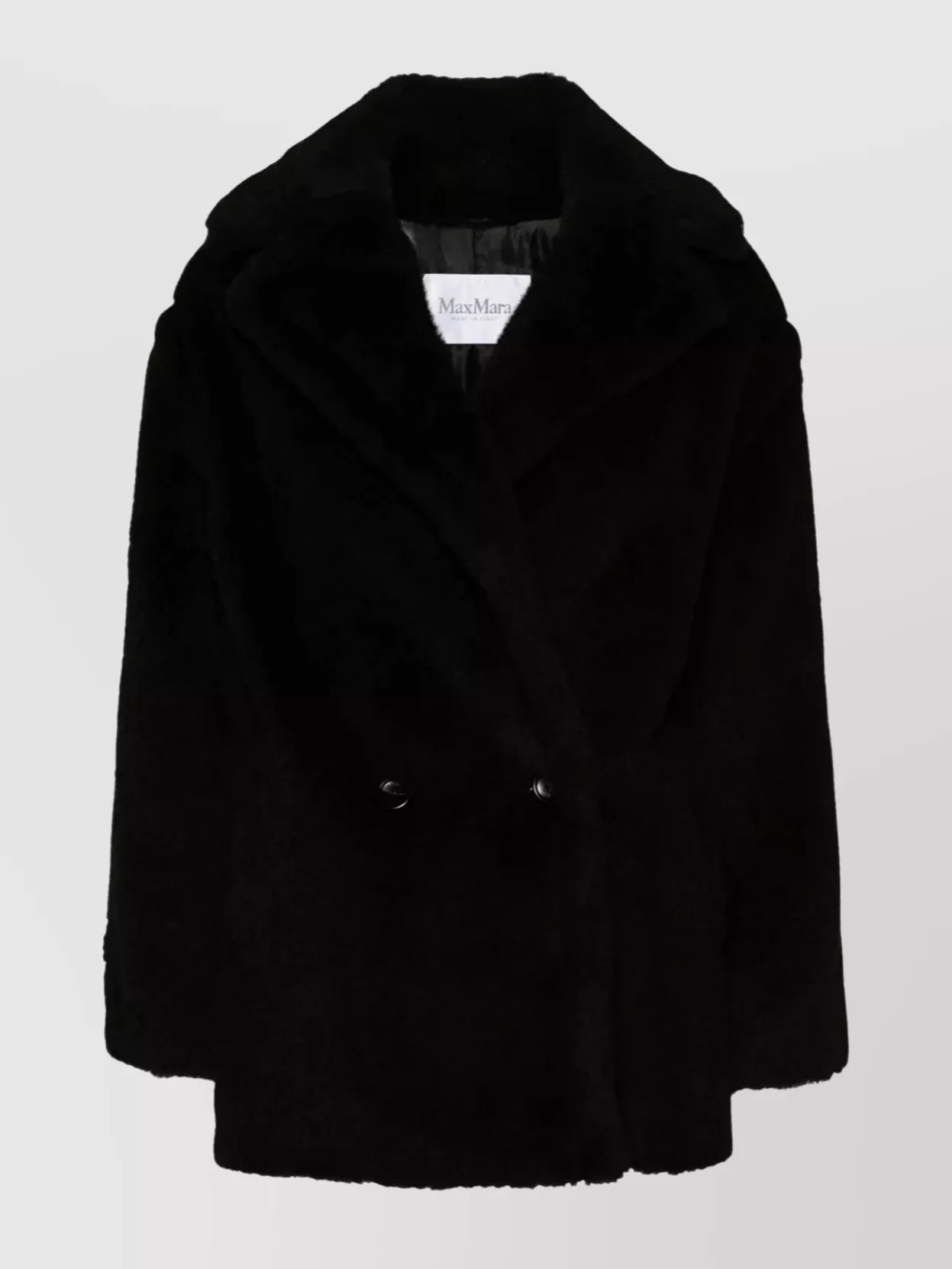 Max Mara Oversized Alpaca And Wool Double-breasted Coat In Black