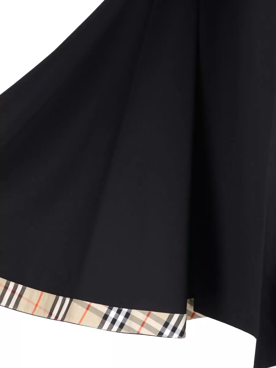 Burberry Wool Twill High-Rise Midi A-Line Skirt