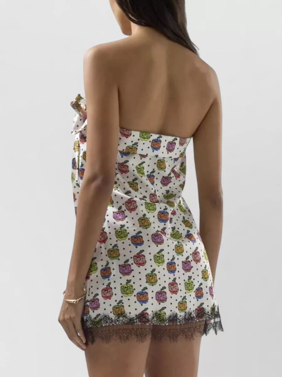 Gcds Printed Strapless Mini Dress