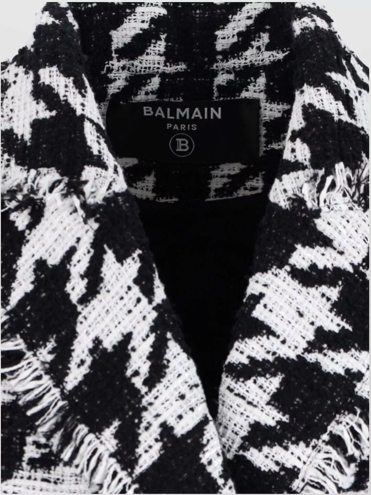 Balmain Distressed Lapel Jacket Structured Shoulders