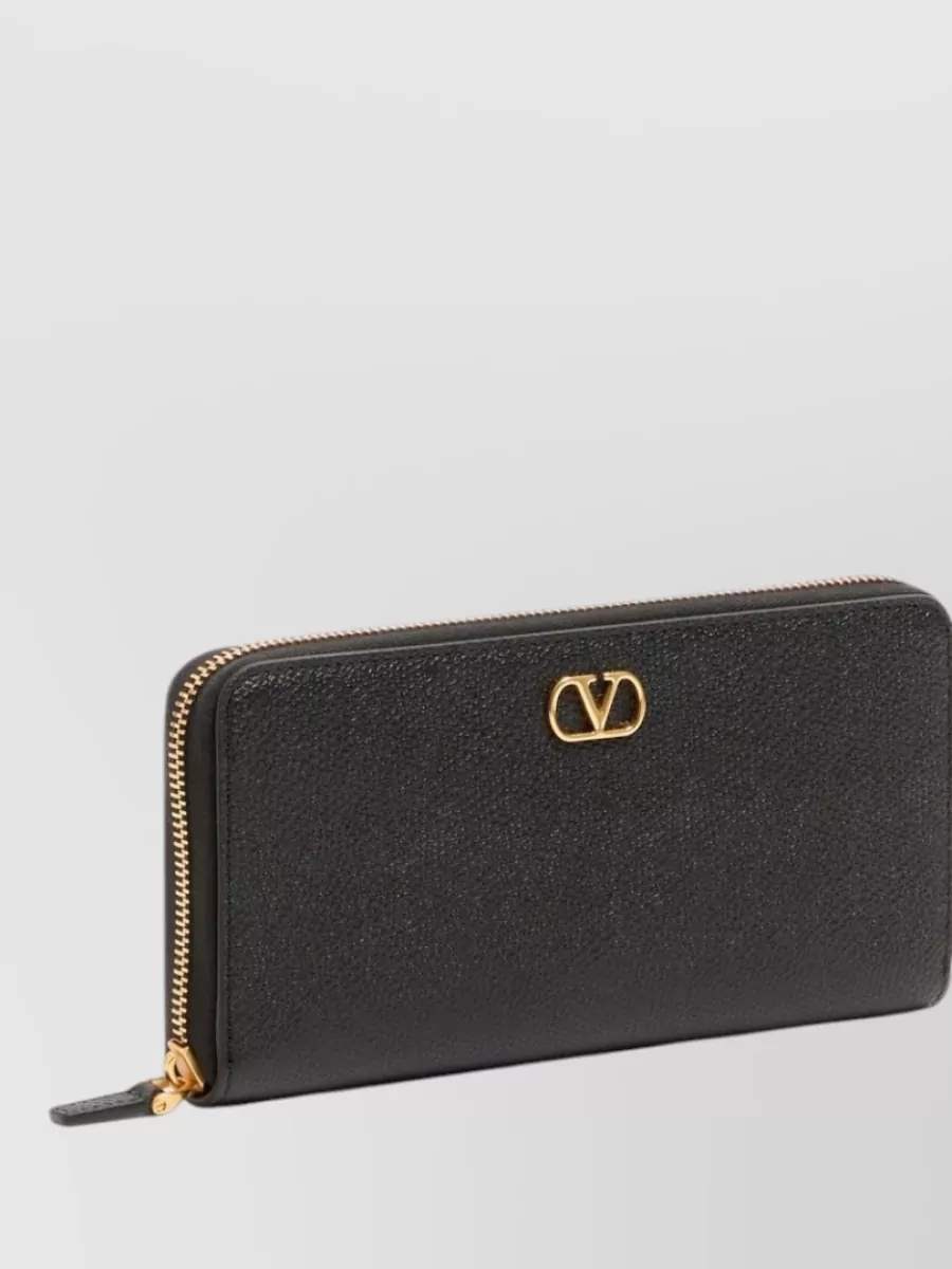 Valentino Garavani Leather Zip Around Wallet