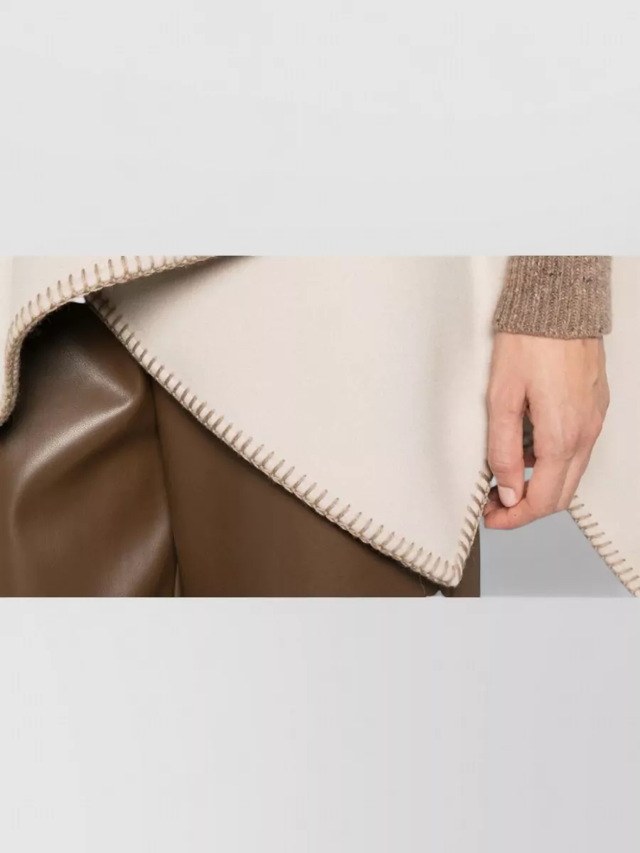 Max Mara Wool Draped Belted Poncho