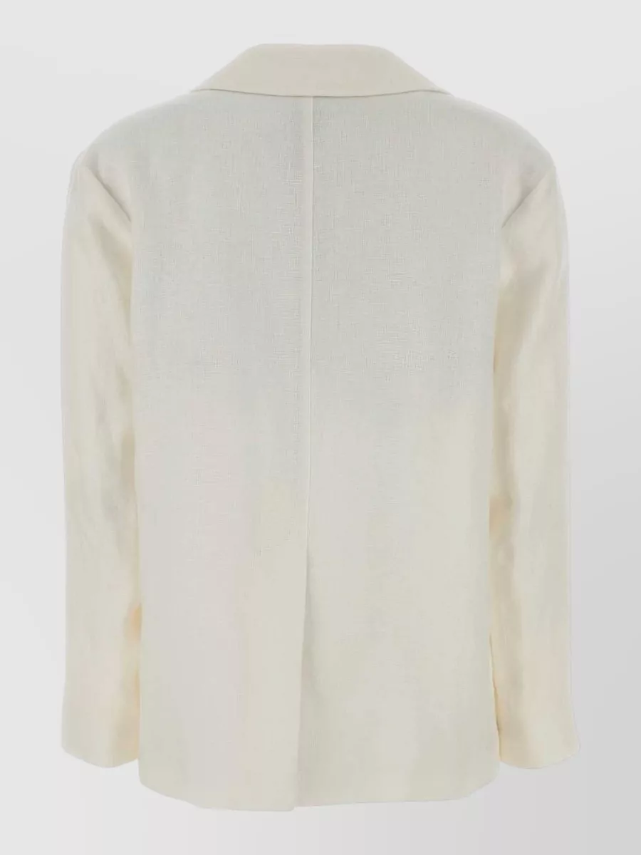 S Max Mara Linen Single-Breasted Blazer