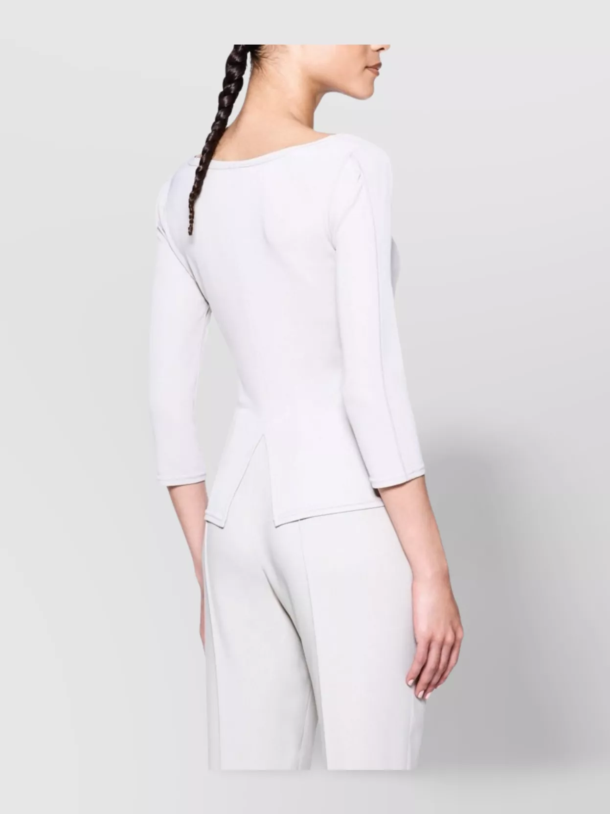 Giorgio Armani Asymmetric Crew Neck Sweater With Ruched Detail