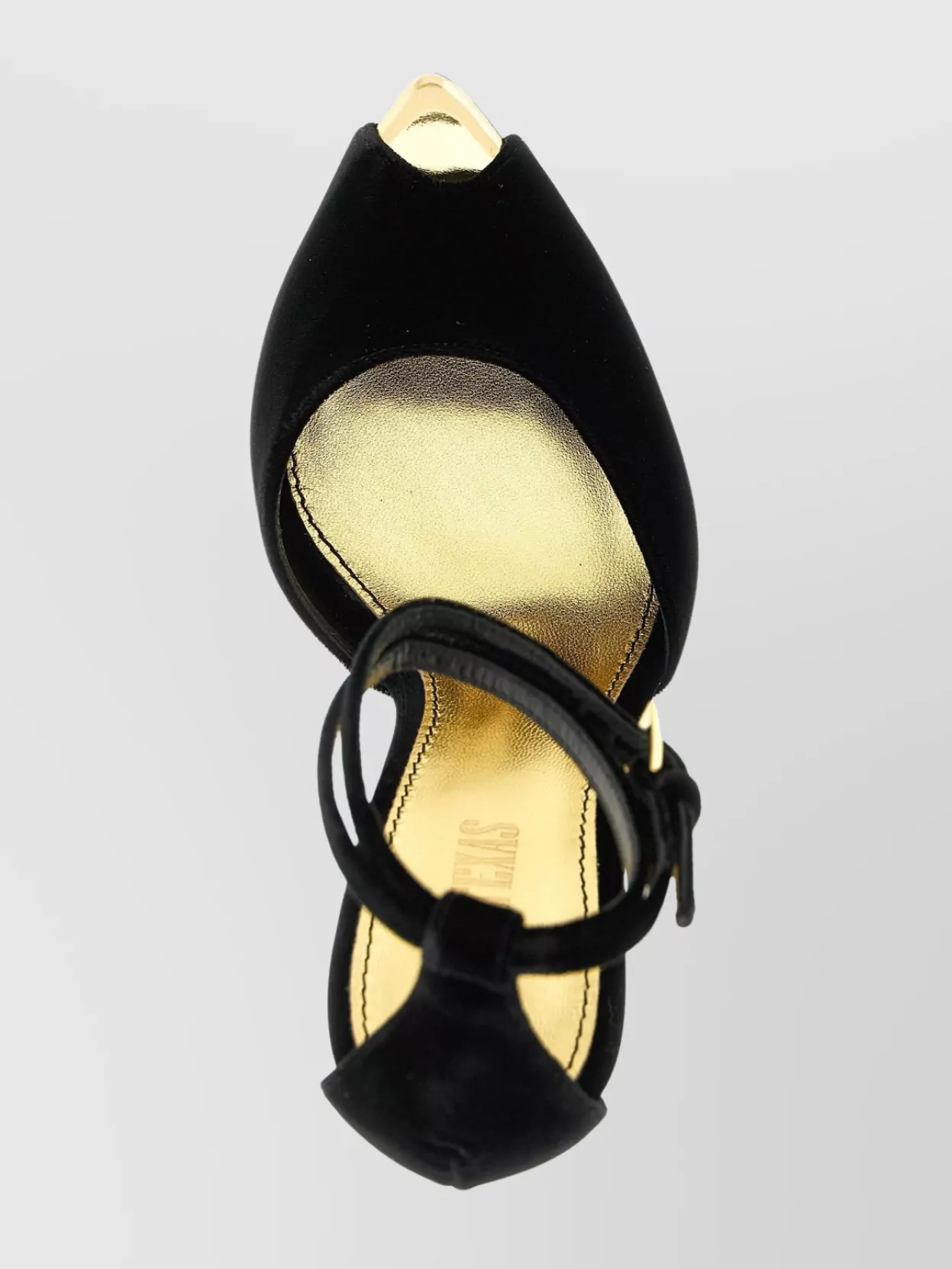 Paris Texas Jessica Sandals With Gold Heel And Peep Toe