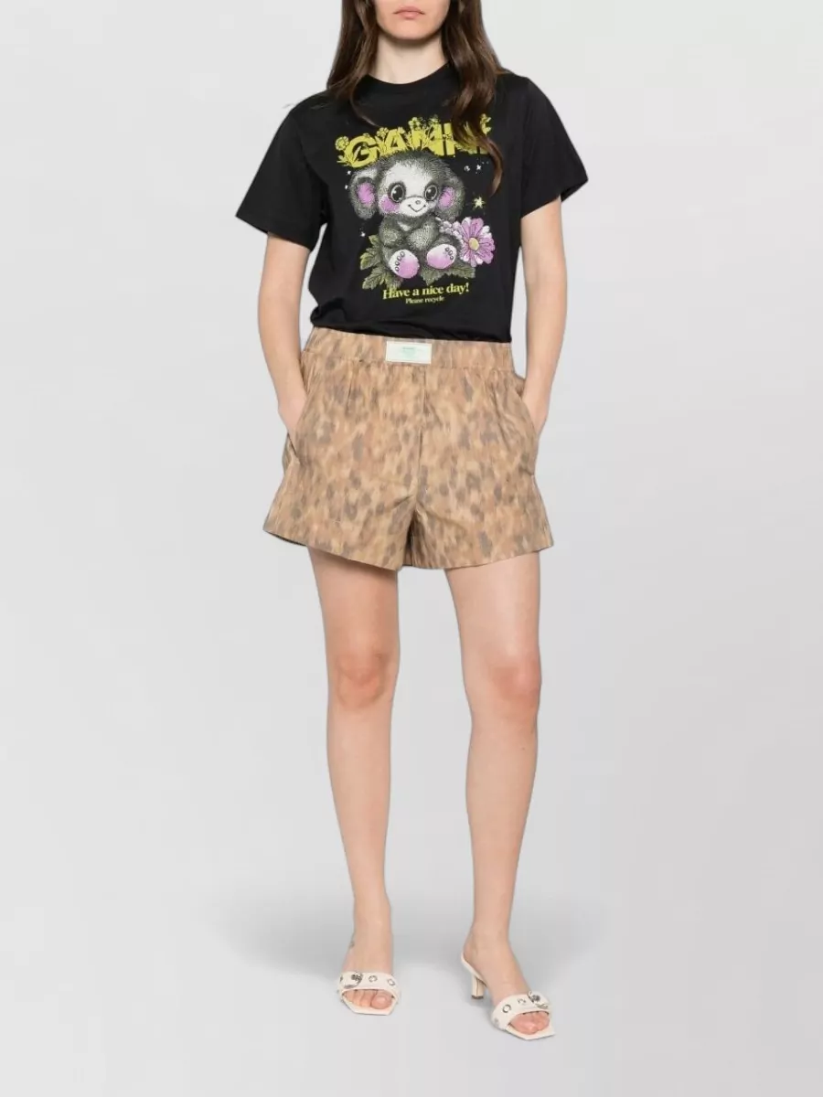 Ganni Printed Cropped Trousers