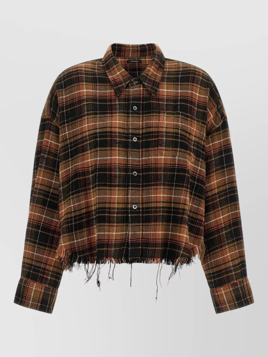R13 Cotton Tartan Cropped Shirt