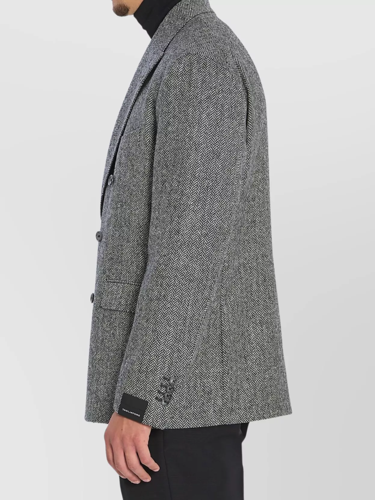 Tagliatore Double-Breasted Herringbone Wool Jacket