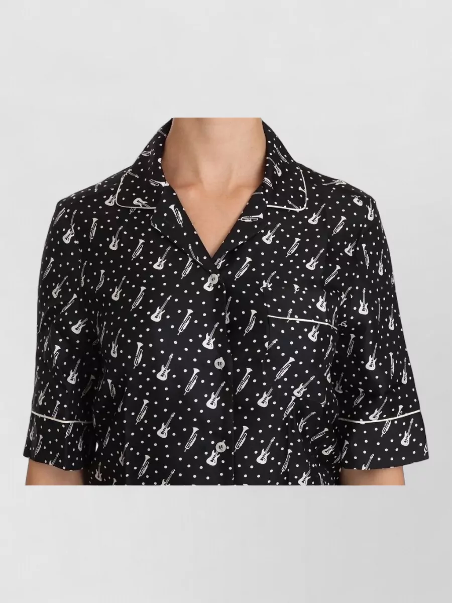 Dolce&Gabbana Silk Printed Short-Sleeve Pyjama Shirt