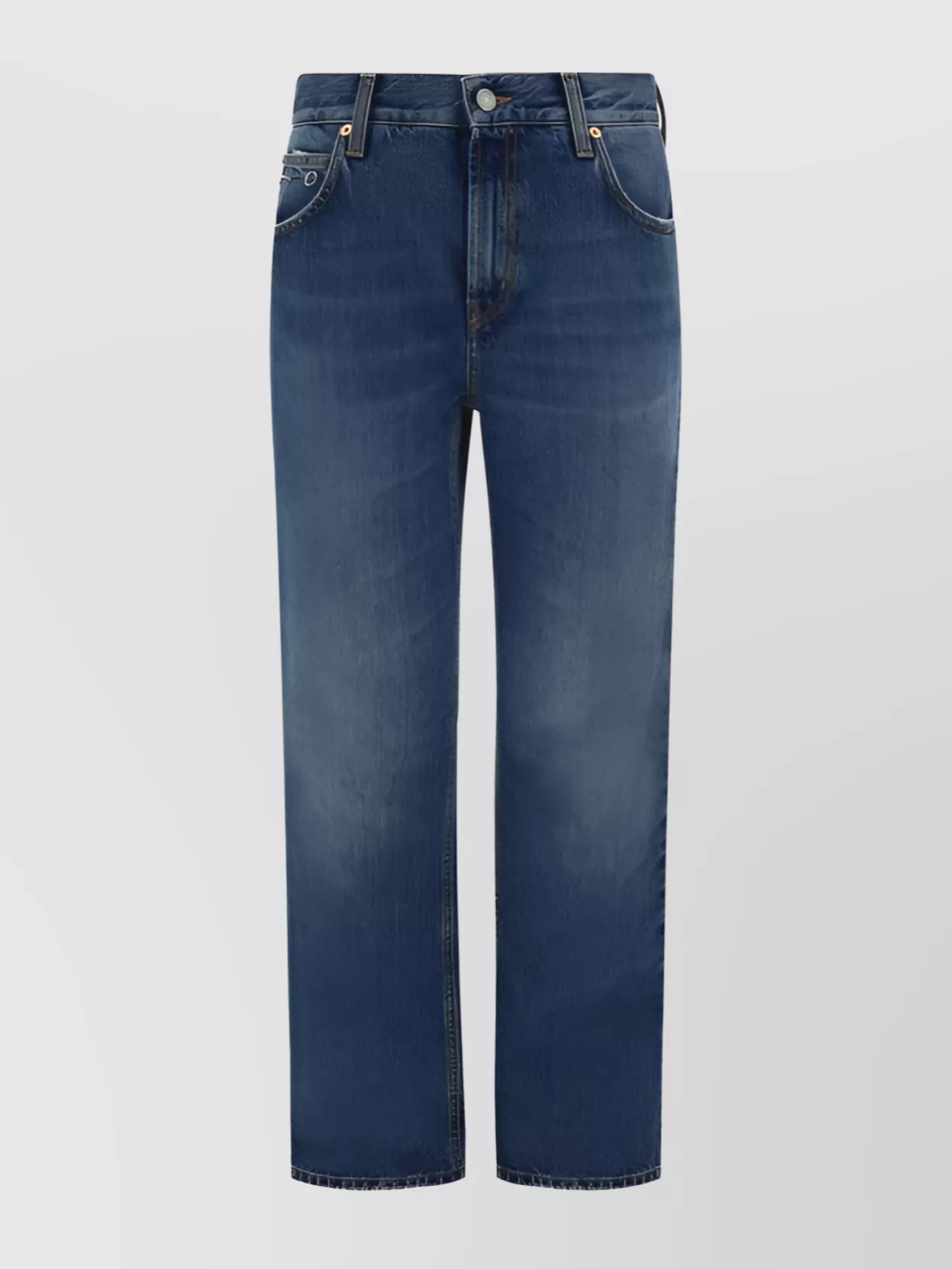 Shop Gucci Straight Cotton Jeans Faded Wash