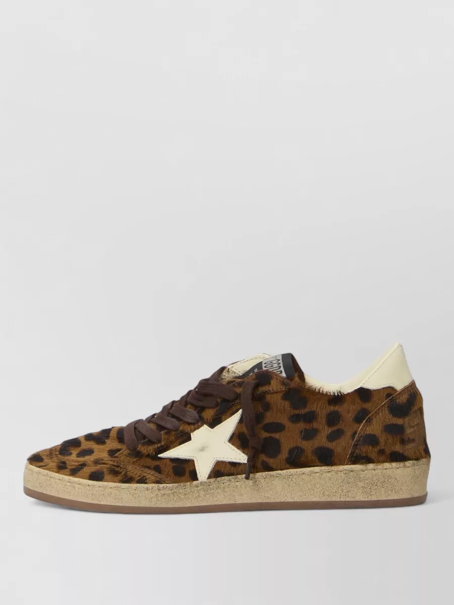 Golden Goose leather animal-print low-top sneakers
