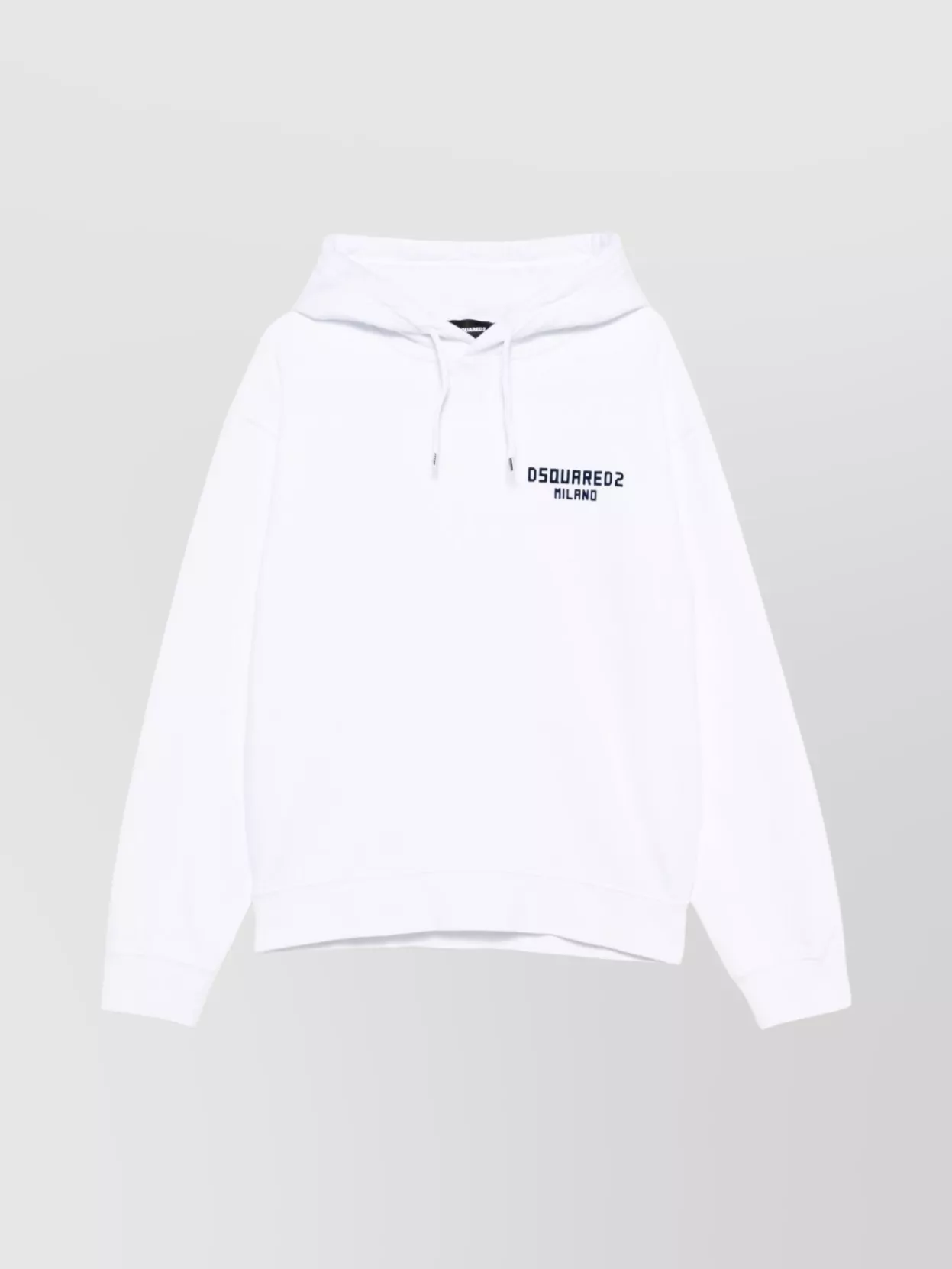 Dsquared2 Cotton Hoodie Drawstring Sweater In White