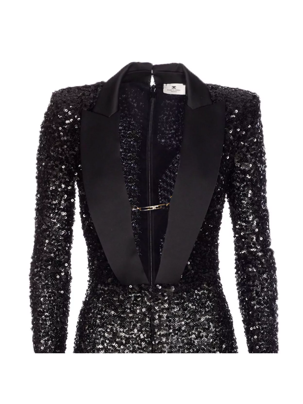 Elisabetta Franchi Sequin Trousers V-Neck Embellished Detail