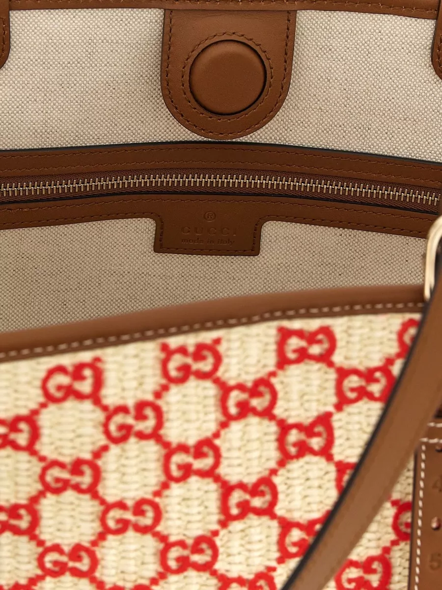 Gucci Small Woven Fabric Tote Bag