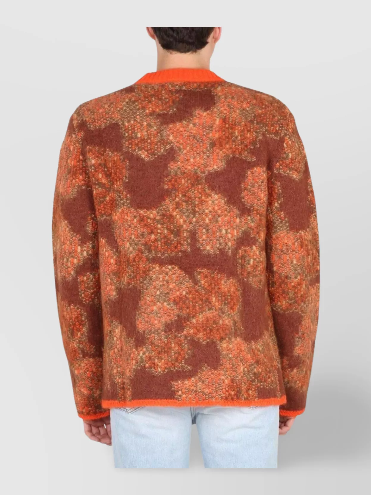 Erl Crew Neck Camouflage Pattern Sweater