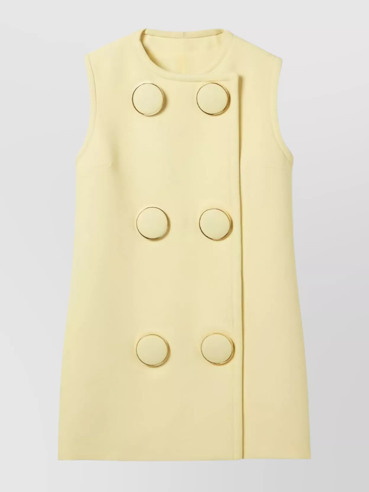 Gucci Long Buttoned Sleeveless Vest In Yellow