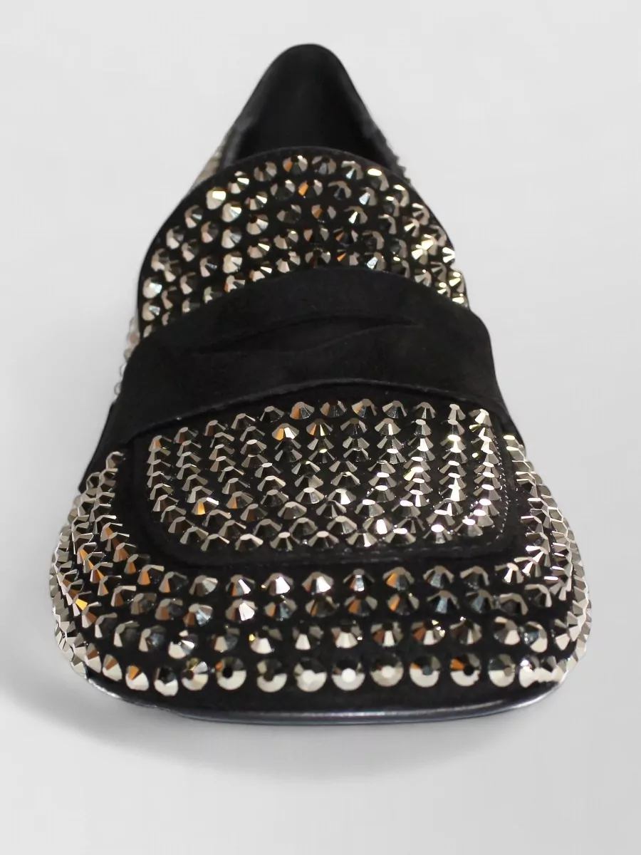 La Rose crystal-embellished heeled loafers
