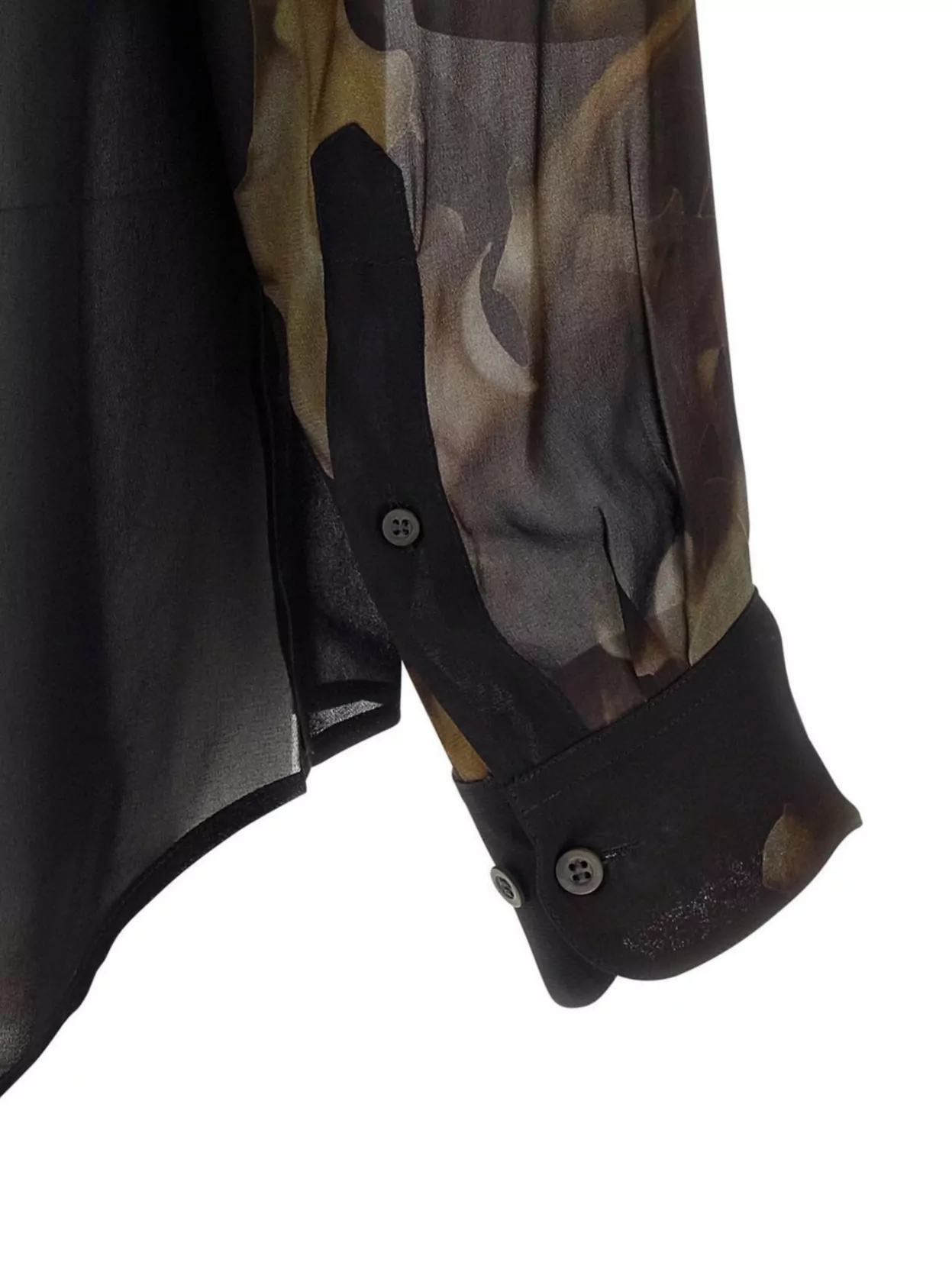 Dries Van Noten Sheer Fabric Floral Print Long Sleeves Shirt