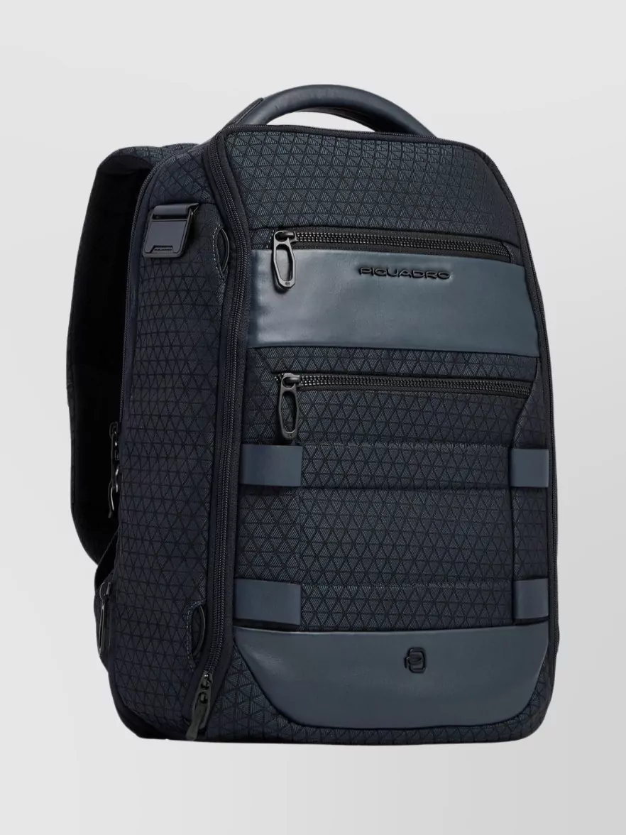 Piquadro Laptop And Tablet Geometric Backpack In Blue