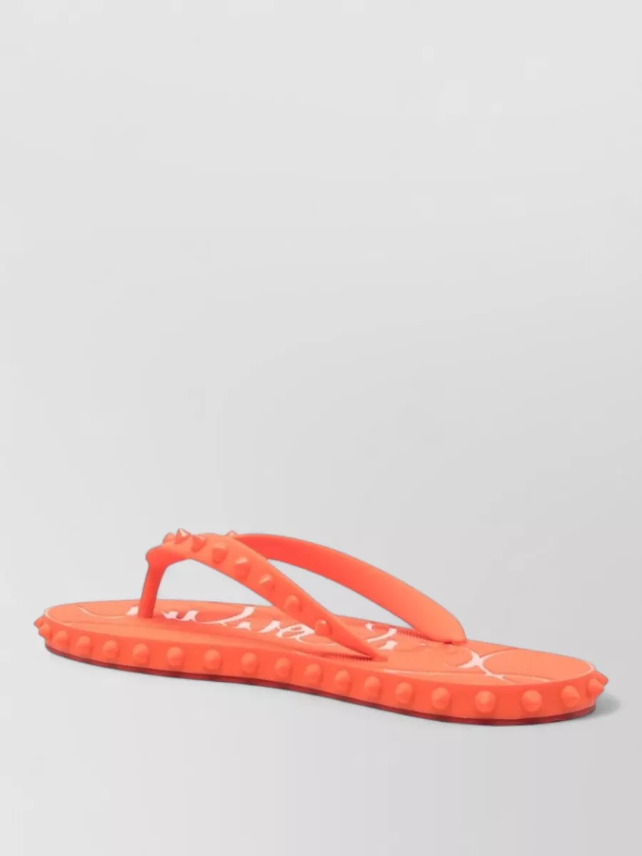 Christian Louboutin Leather Studded Flip Flops