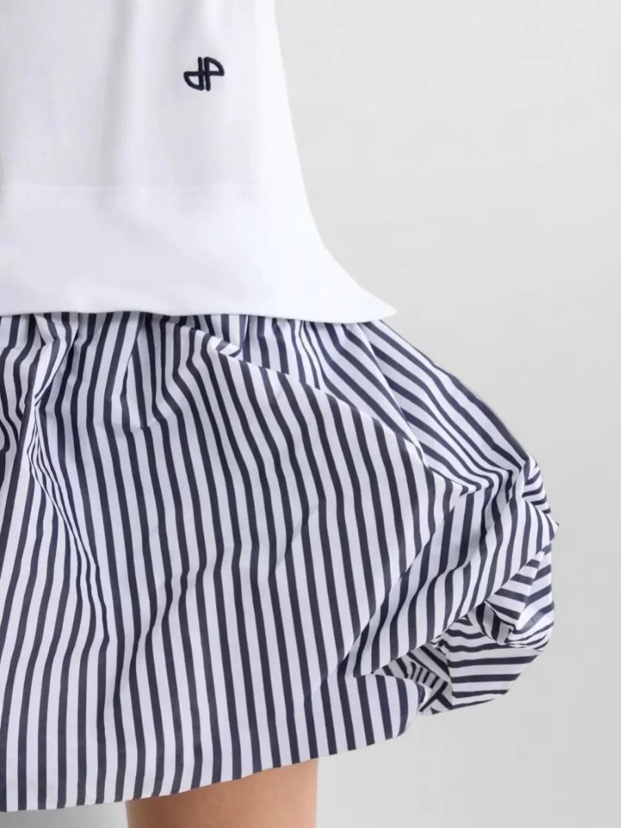 Patou Two Tone Striped T Shirt Puff Dress