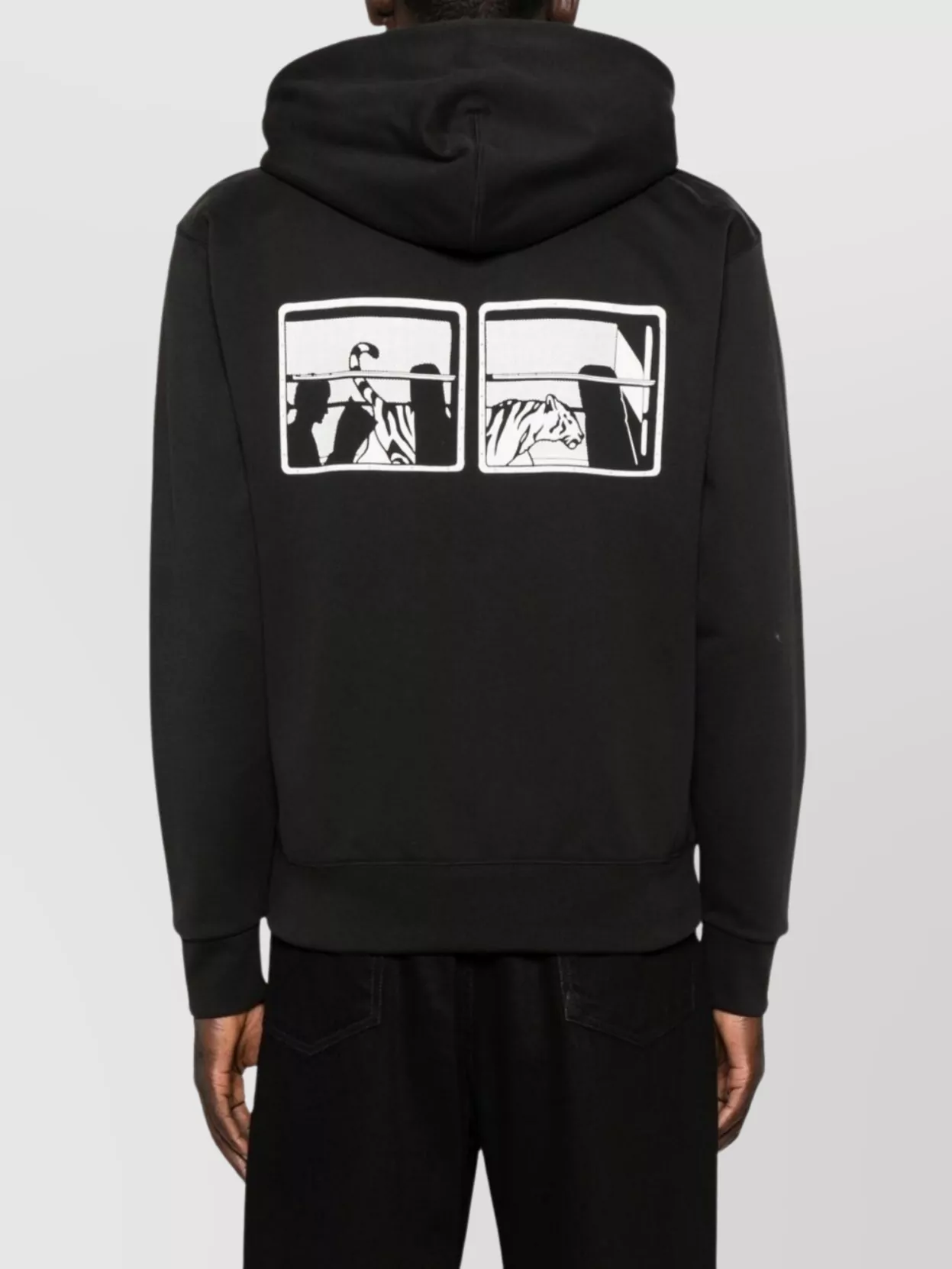Kenzo Hooded Sweater With Graphic Print And Pockets