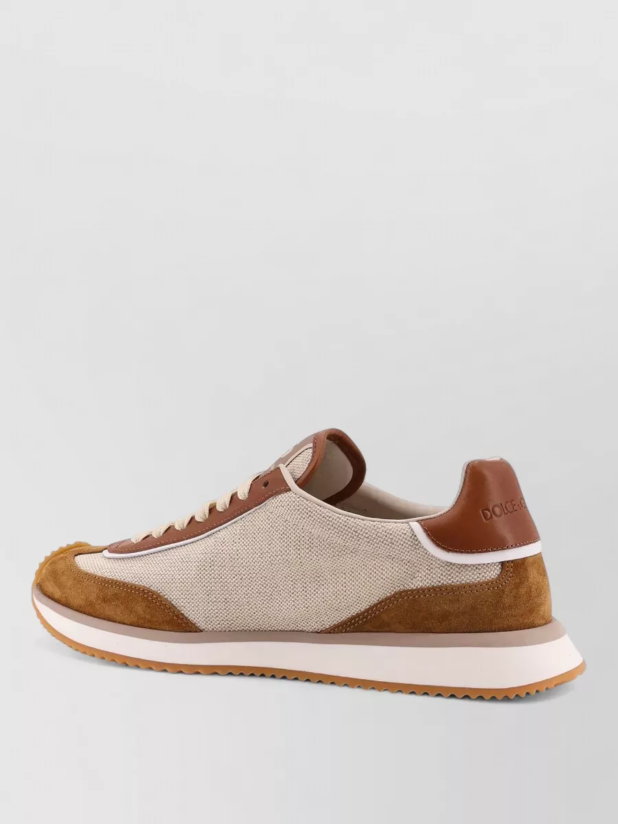 Dolce&Gabbana Sneakers Round Toe Contrast Sole Mesh Panels
