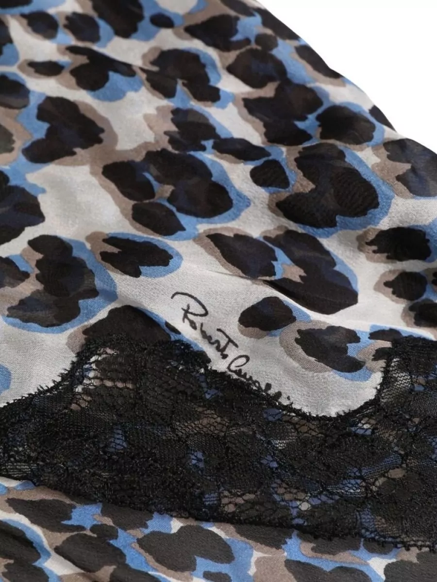Roberto Cavalli Silk Leopard Babydoll Chemise