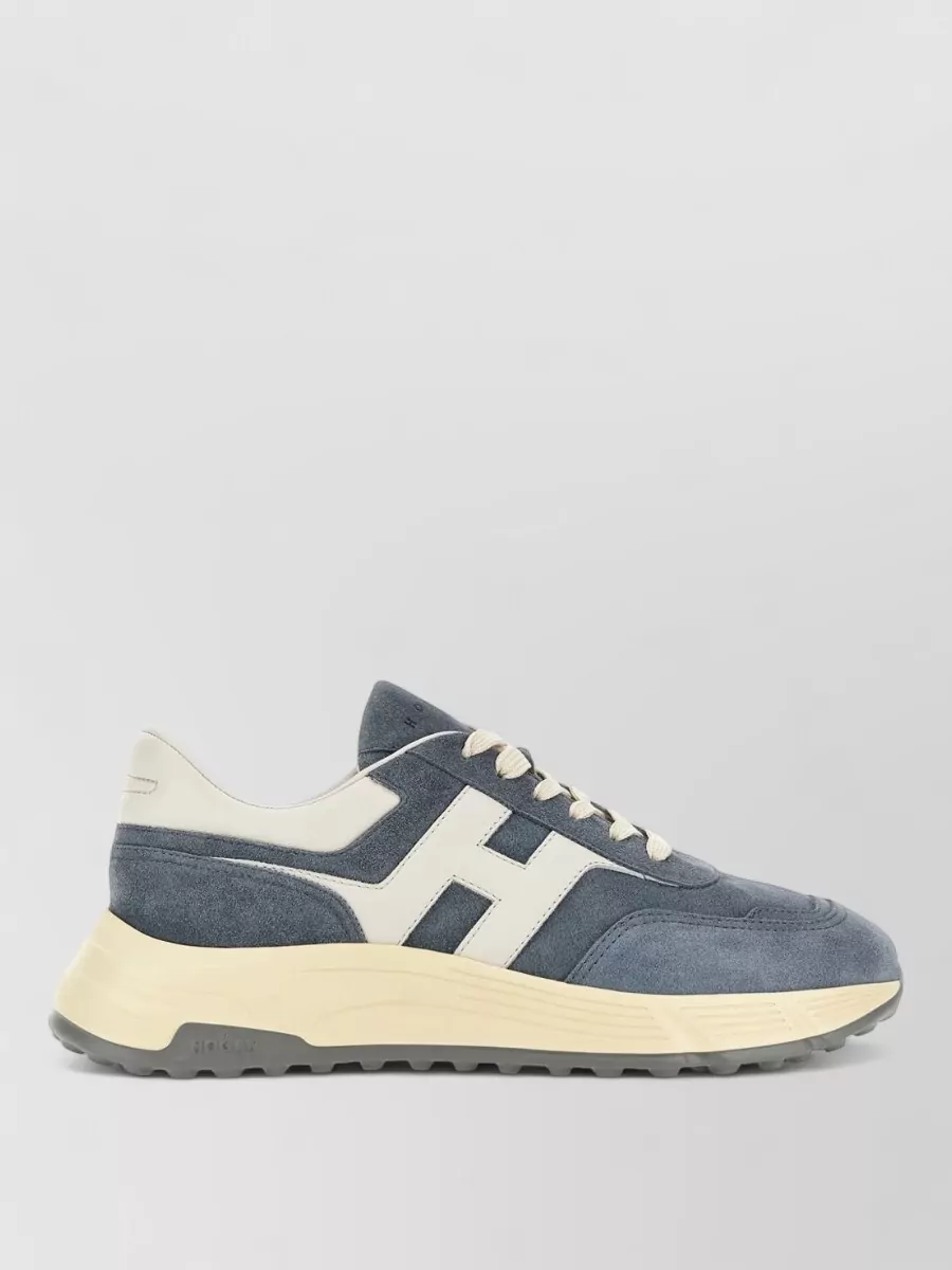 Hogan Sneaker Low Round Toe Nylon Silk Suede