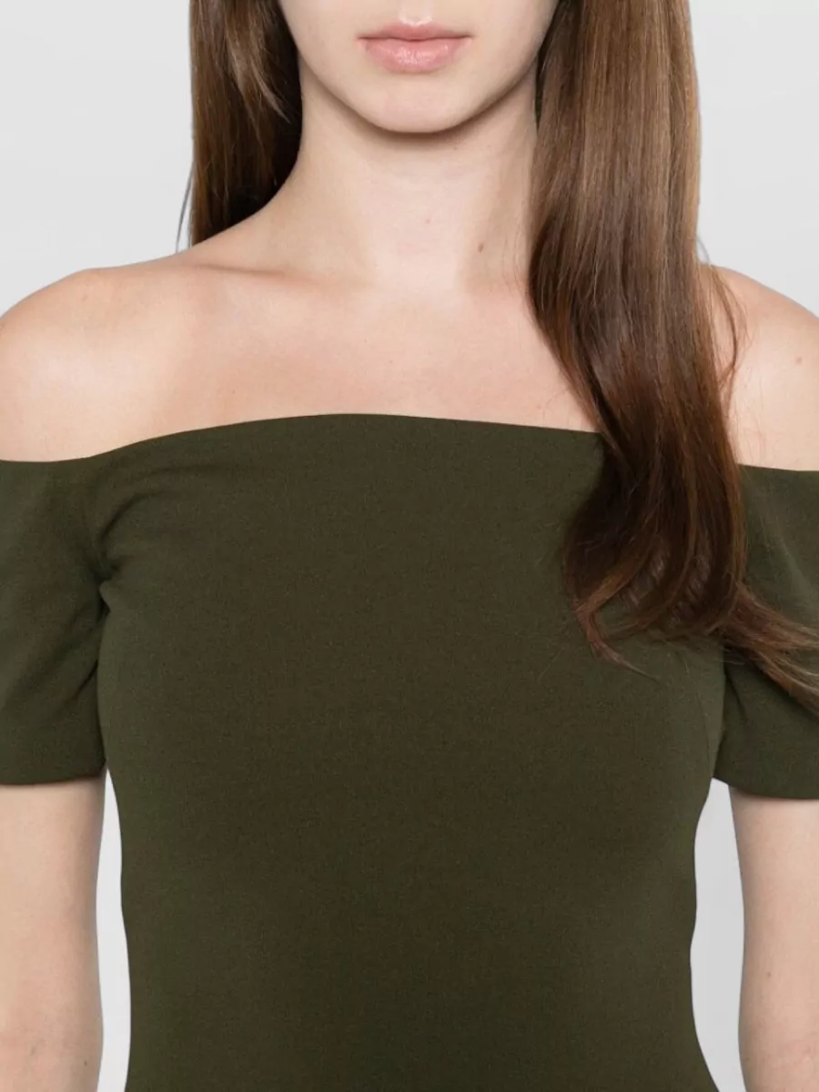Solace London Off-Shoulder Short-Sleeve Maxi Dress