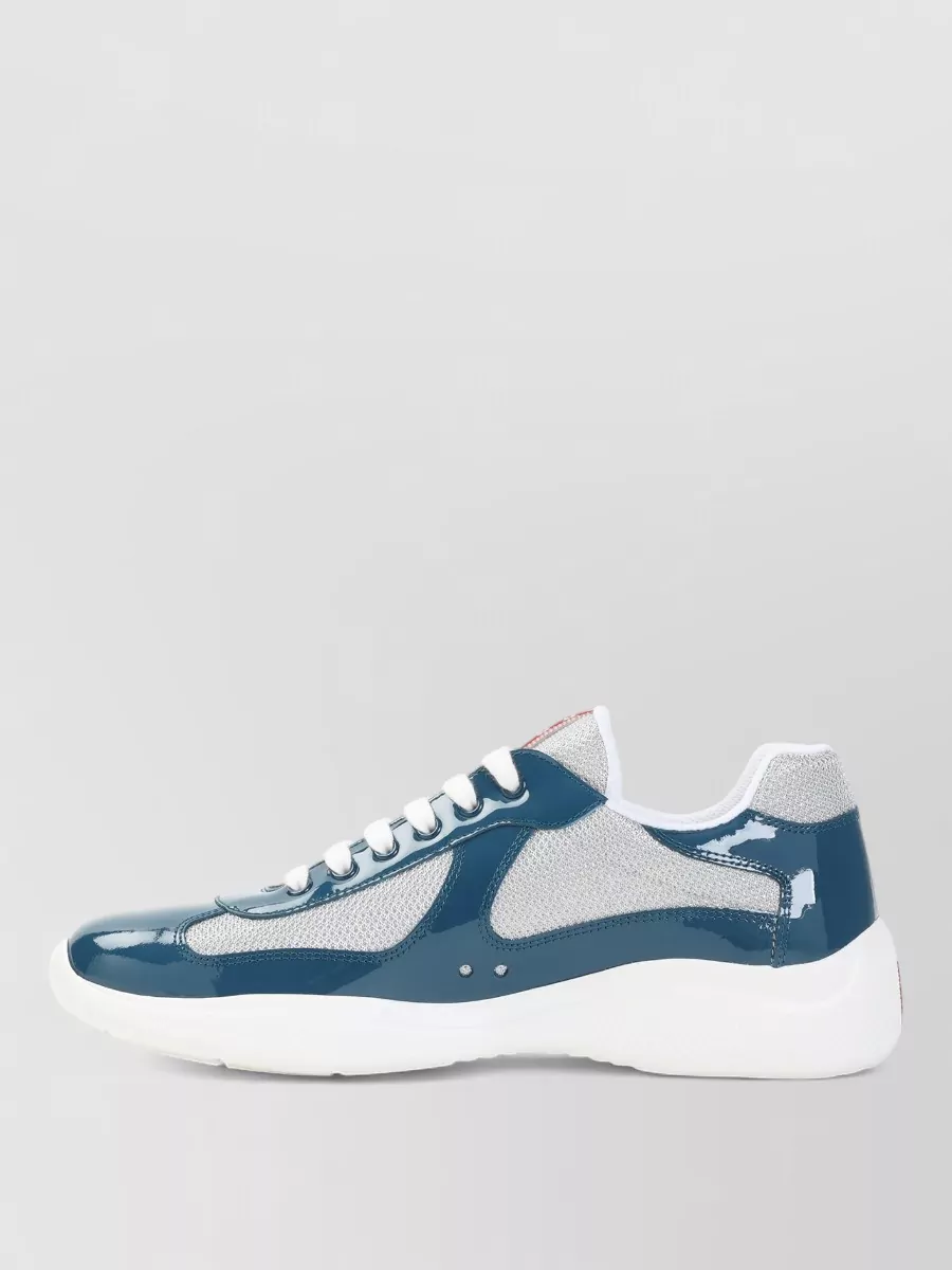 Prada Leather And Fabric Low-Top Sneakers