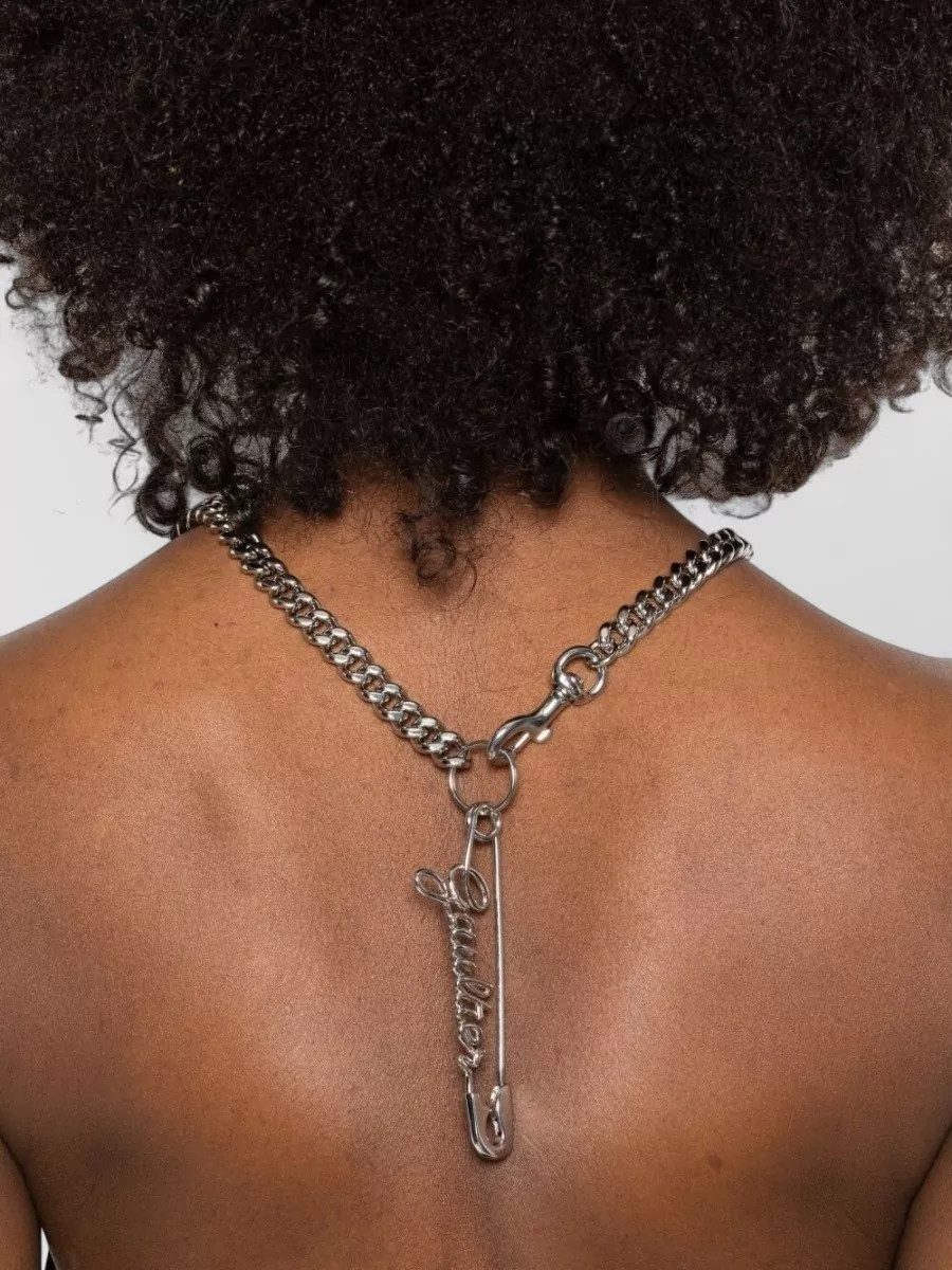 Jean Paul Gaultier Chain Necklace Featuring Safety Pin Motif