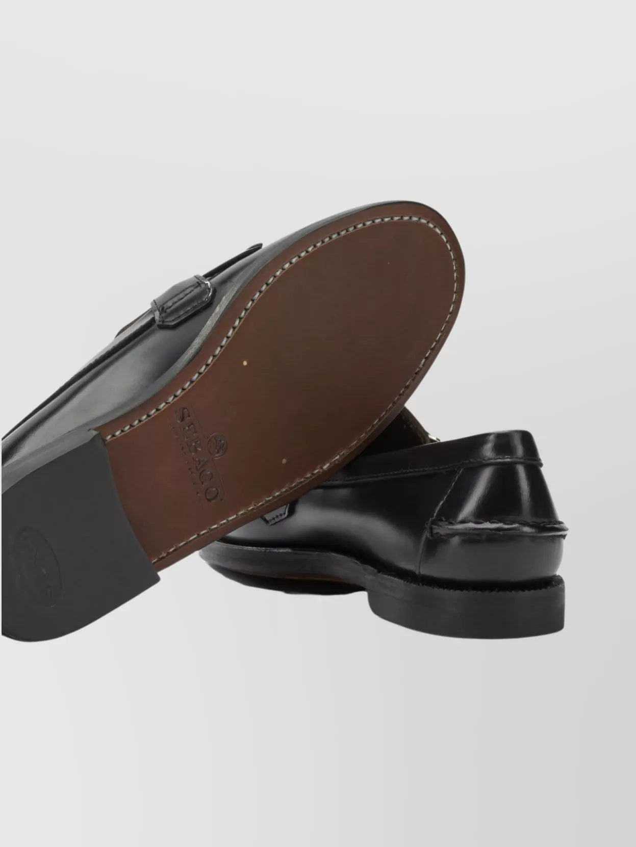 Sebago Leather Loafers And Slippers Buckle Detail In Black