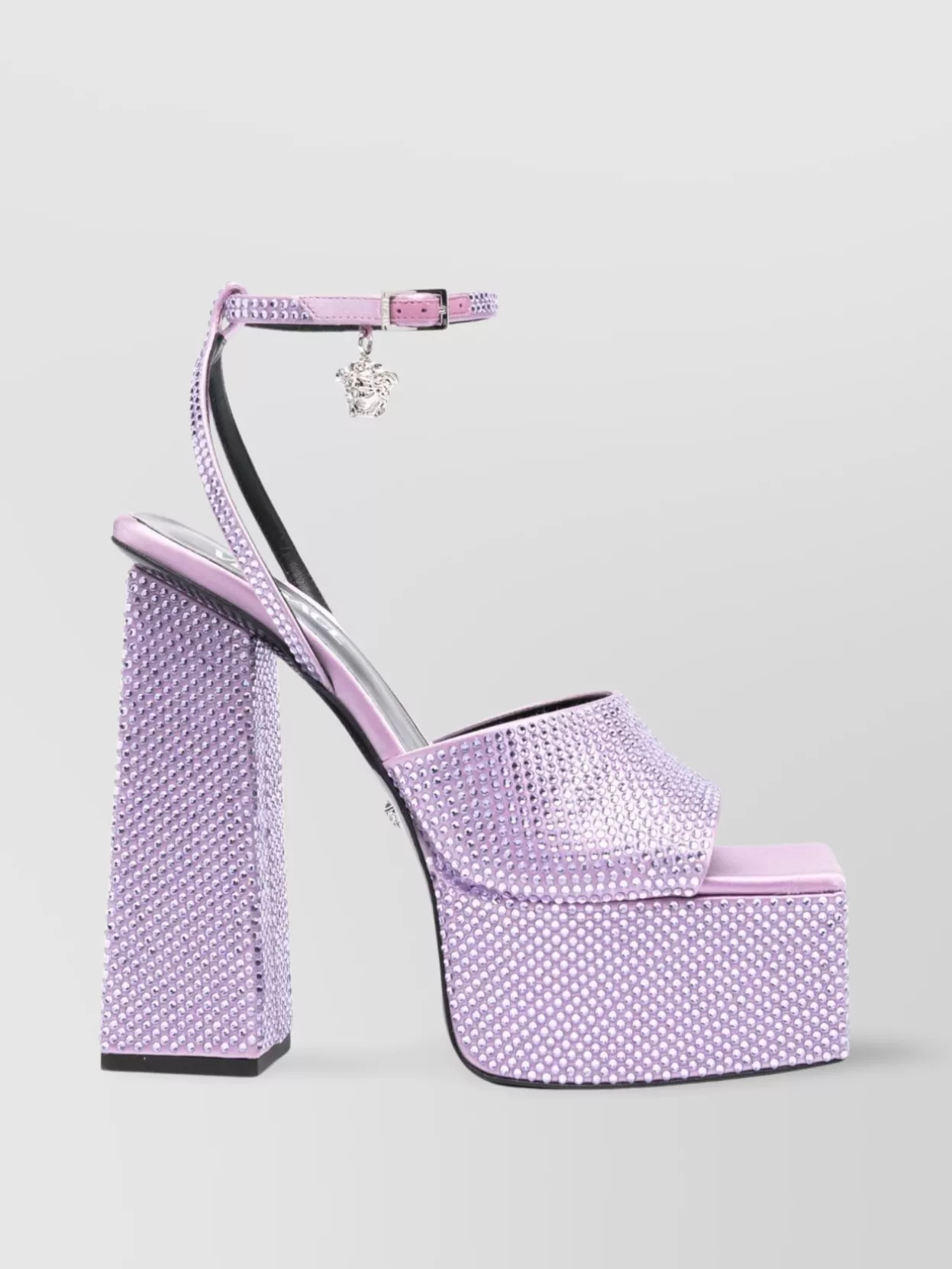 Versace Heel Platform Sandals Open Toe Embellished