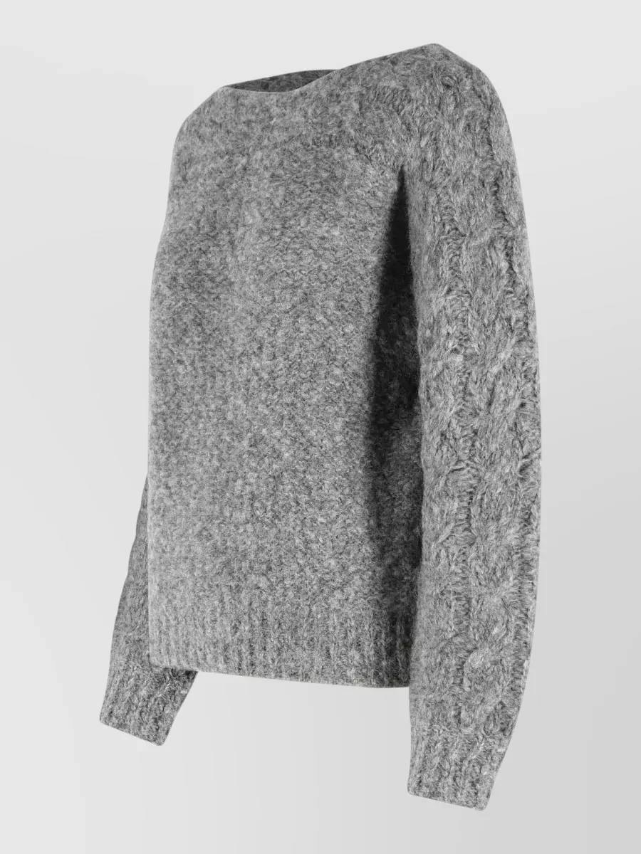 Isabel Marant Virgin Wool Boat Neck Bouclé Knit Sweater