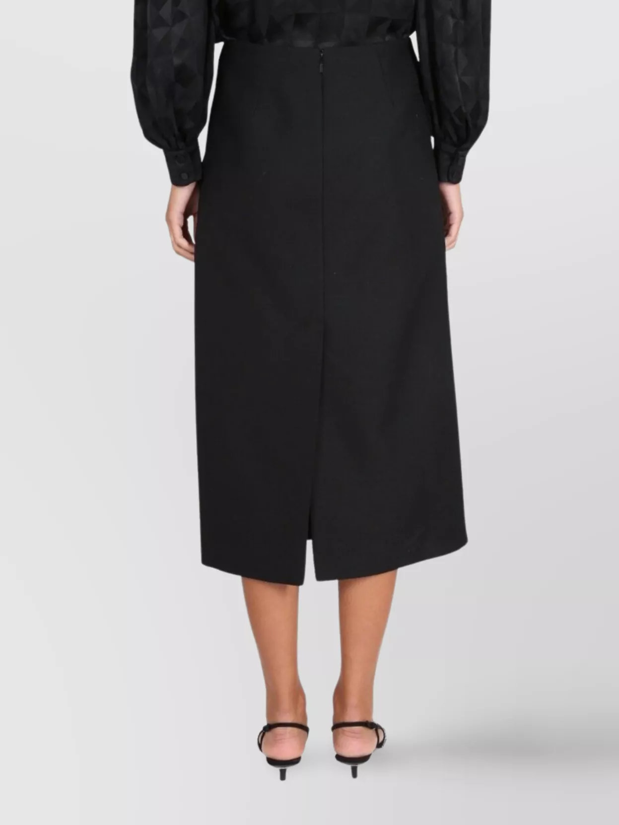 Gucci Midi Wool Skirt Geometric Design