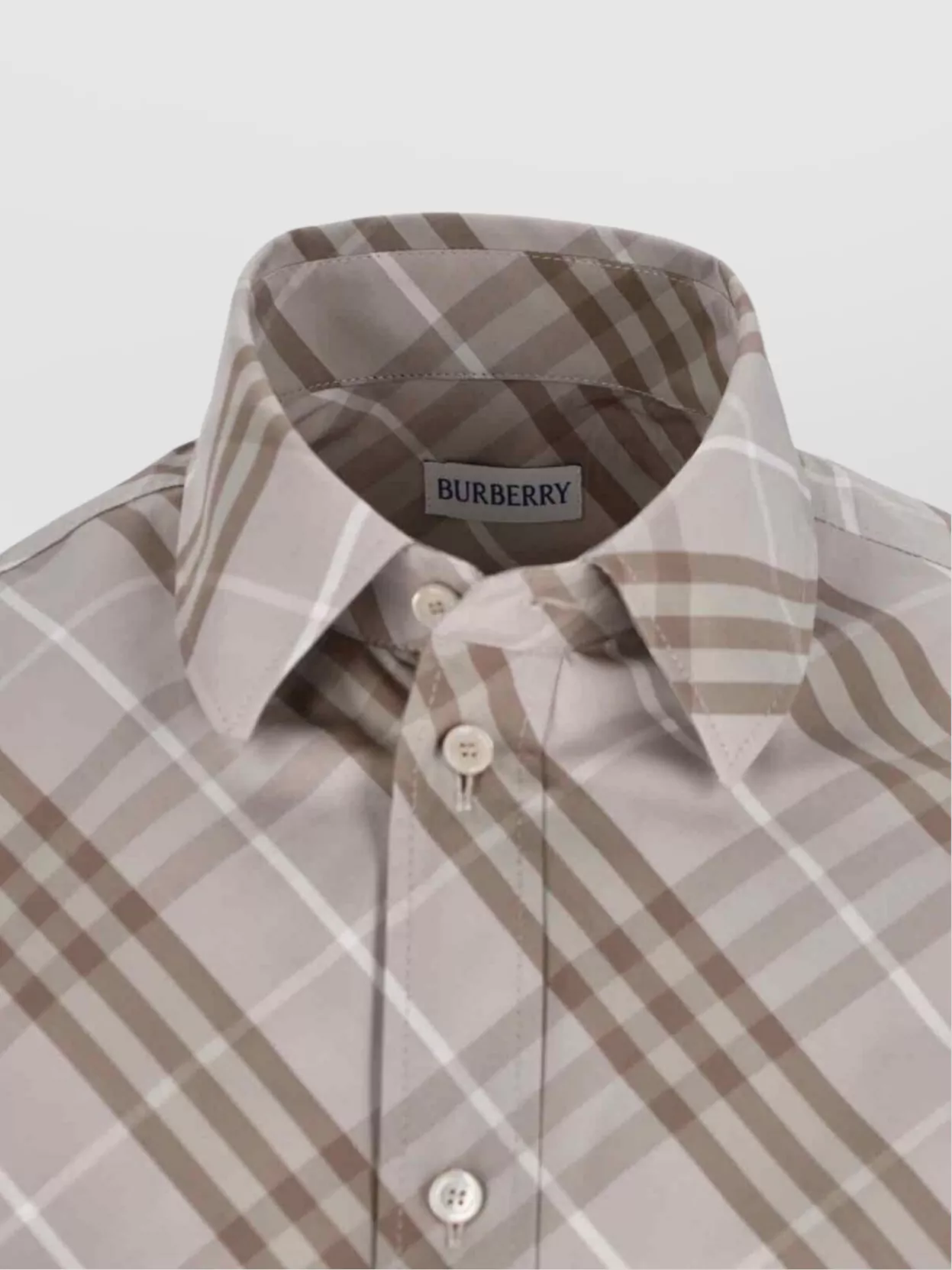 Burberry Checked Long Sleeve Button-Down Shirt