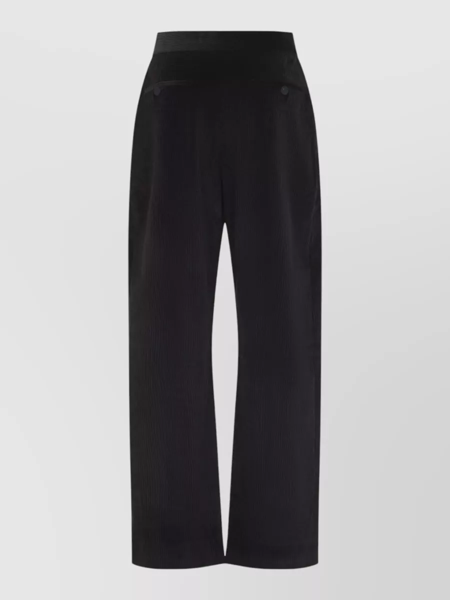 Studio Nicholson cotton corduroy high-rise relaxed curved-leg wide-leg trousers