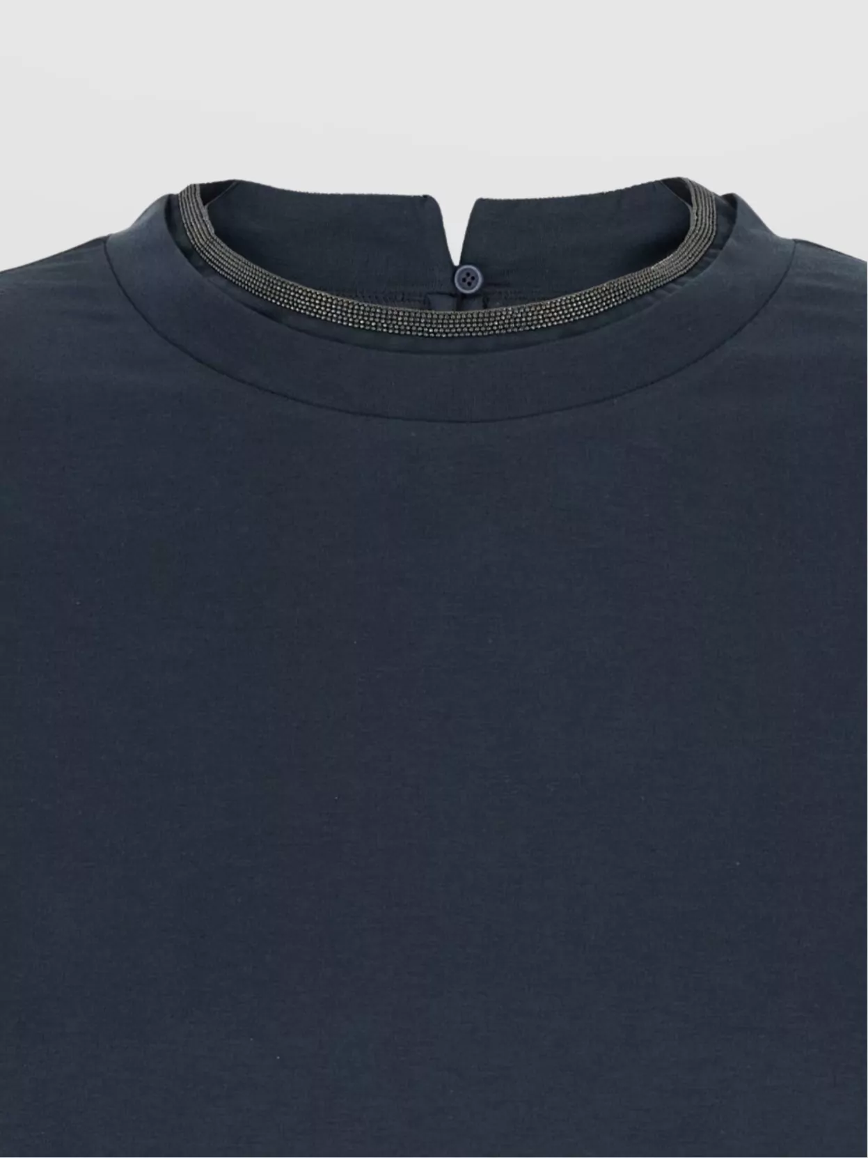 Brunello Cucinelli Cotton T-Shirt With Button Detail And Keyhole Opening