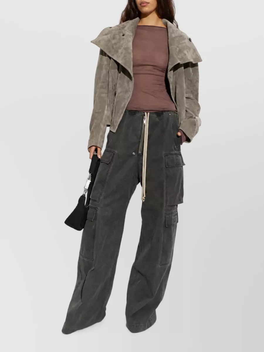 Rick Owens Drkshdw Wide Leg Cargo Denim Trousers