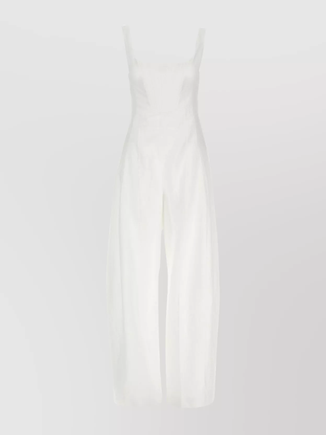 Stella Mccartney Structured Jumpsuit With Square Neckline And Wide-leg Pants In White