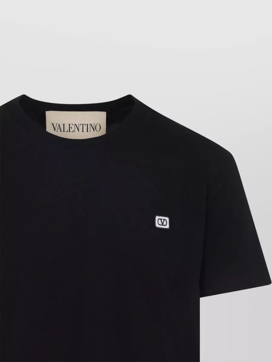 Valentino Logo Patch Crew Neck Short Sleeve T-Shirt