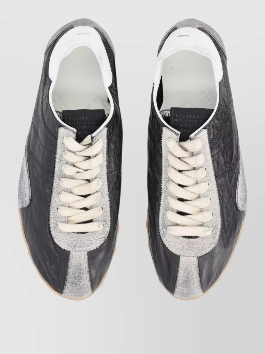 Maison Margiela Leather Low-Top Lace-Up Sneakers