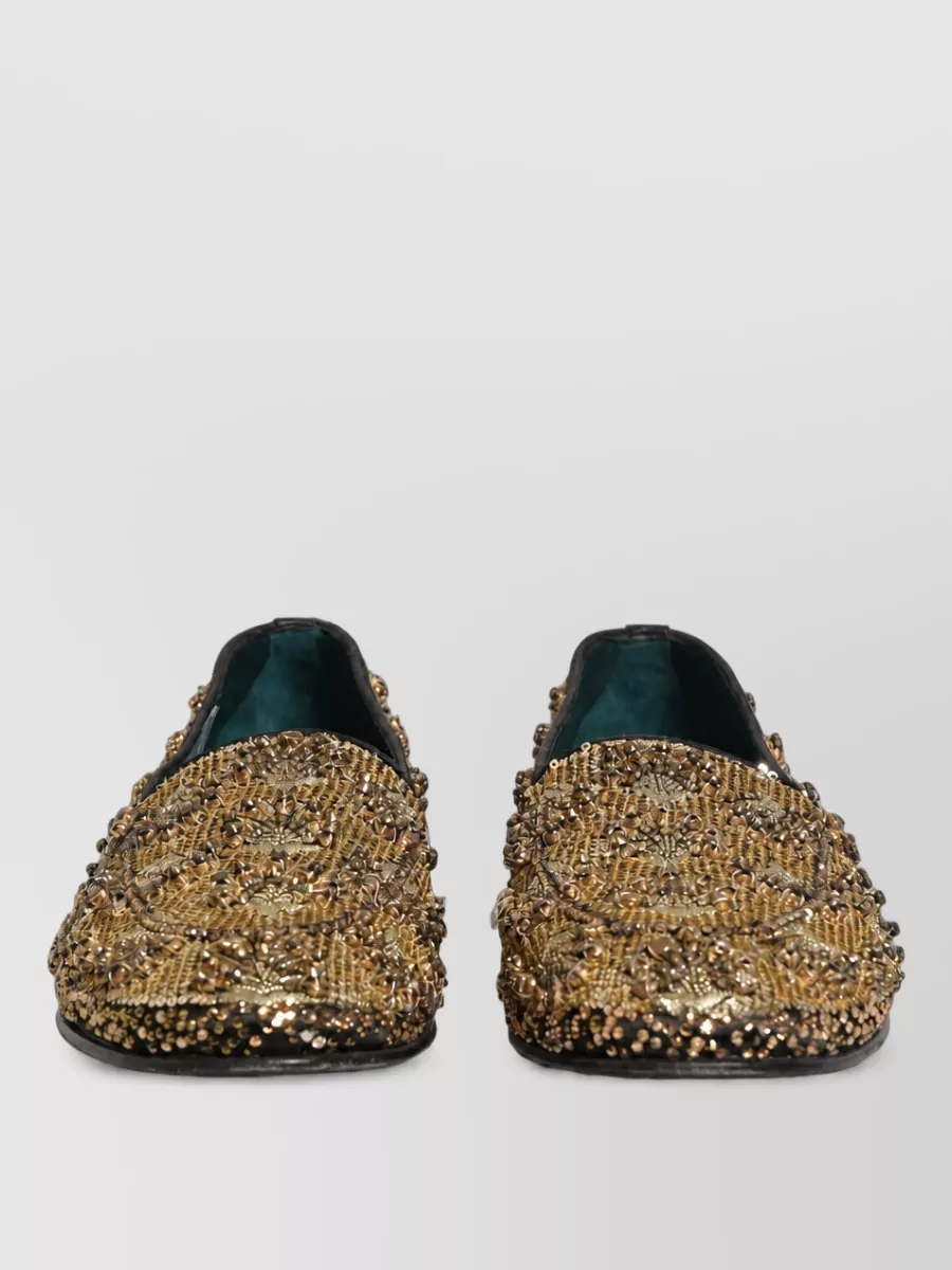 Dolce&Gabbana leather sequin embellished slippers
