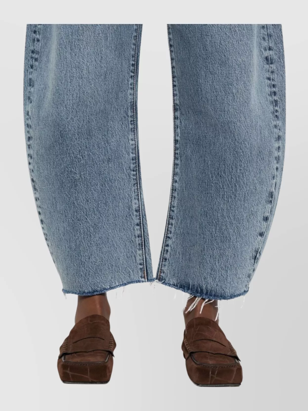 Frame Bubble Crop High Waist Wide-Leg Jeans