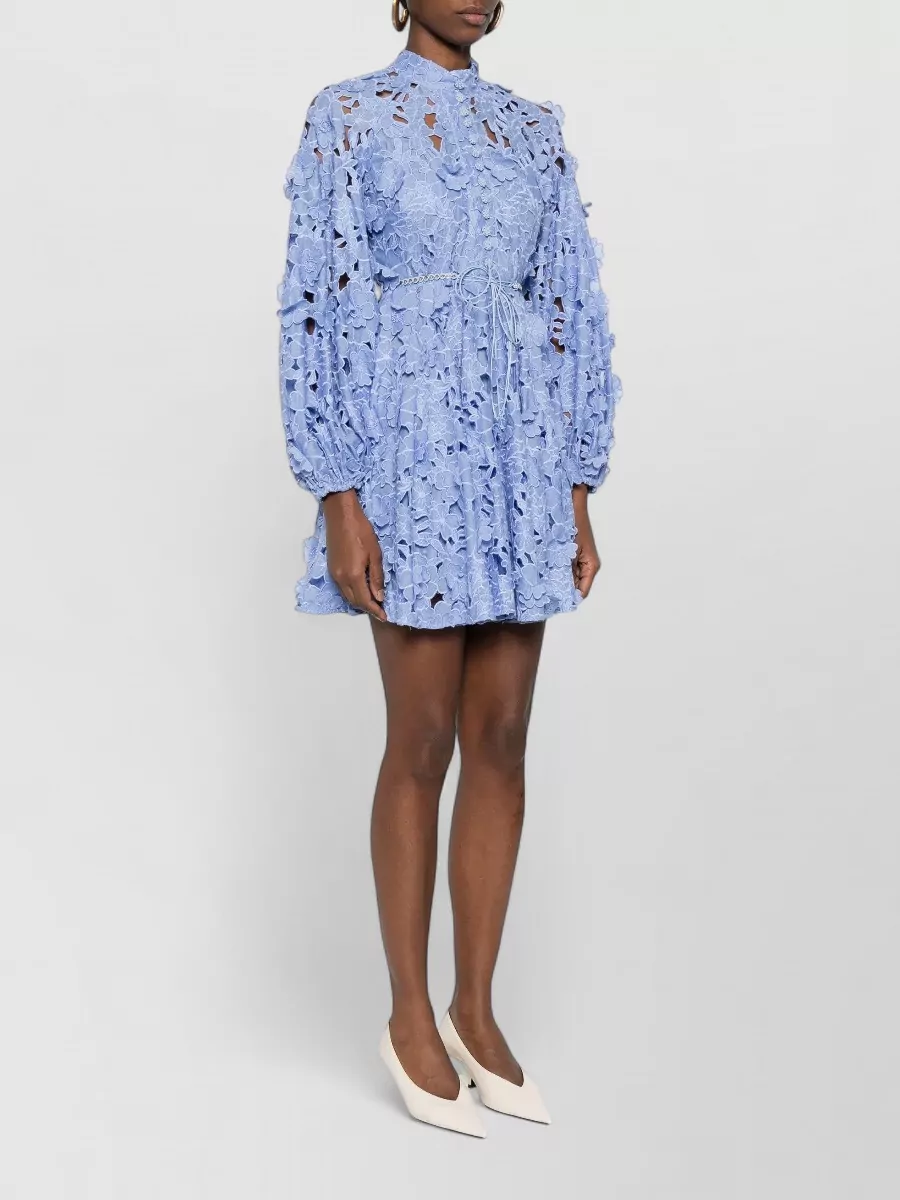 Zimmermann Embroidered Long Sleeve Mini Dress