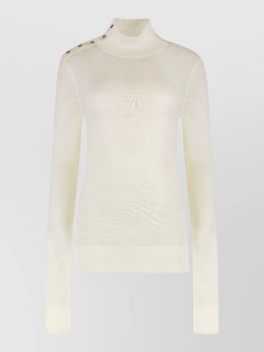 Totême Wool Ribbed Turtleneck Sweatshirt