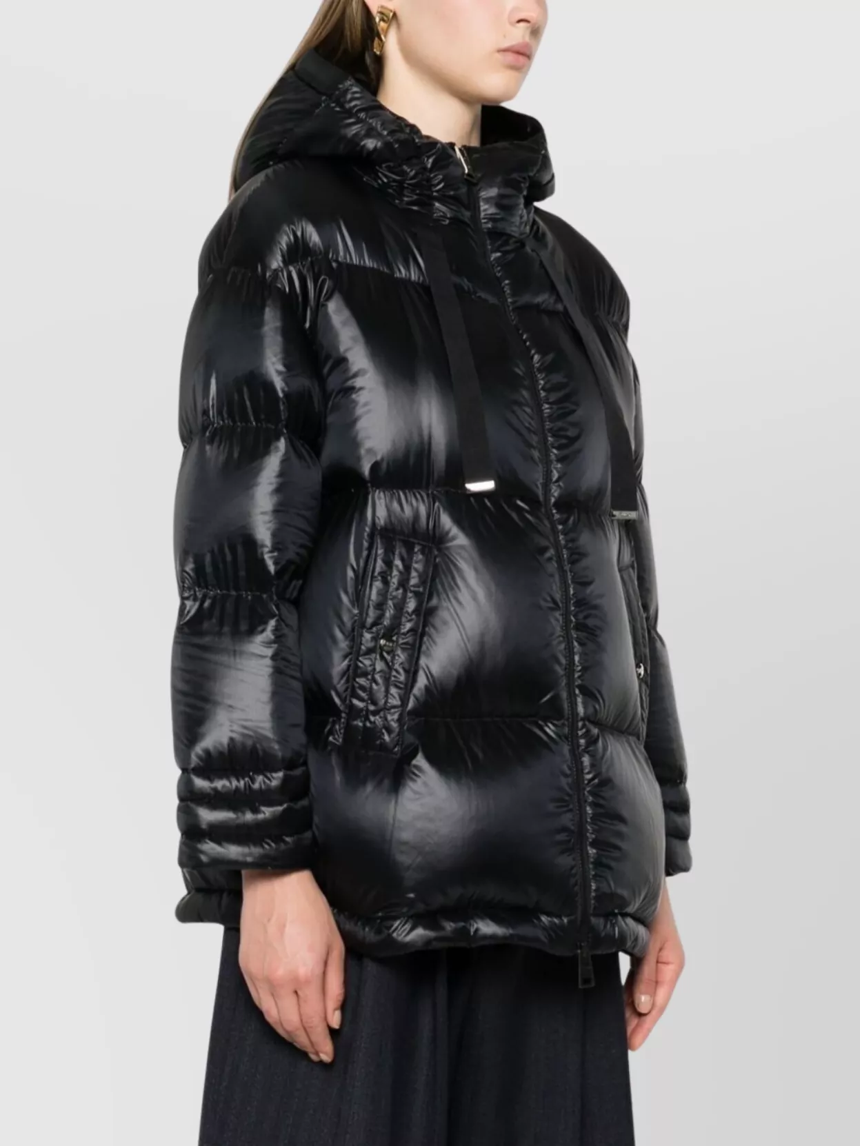 Herno Drawstring Hooded Jacket In Black